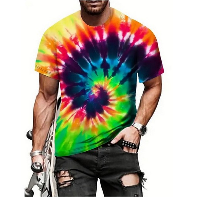 160 GSM 50/50 Cotton Tie Dye Men's Apparel T Shirts